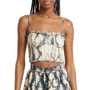 NWOT Ulla Johnson Iris bustier corset printed silk top